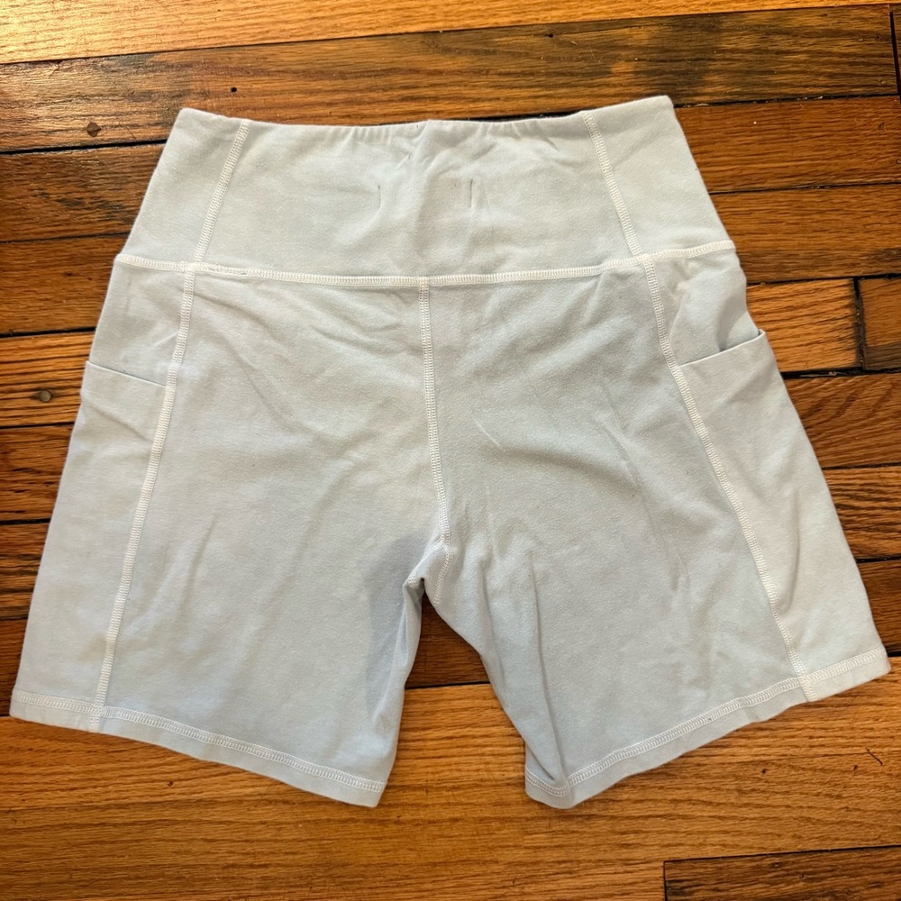 Groceries Pale Blue Cotton Bike Shorts - Picture 2 of 5